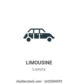 Limousine glyph icon vector on white background. Flat vector limousine icon symbol sign from modern luxury collection for mobile concept and web apps design.