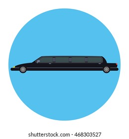 Limousine icon as a coach,  flat design. Vector illustration.