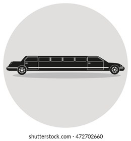 Limousine icon as a coach,  flat design. Vector illustration.