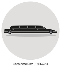 Limousine icon as a coach,  flat design. Vector illustration.