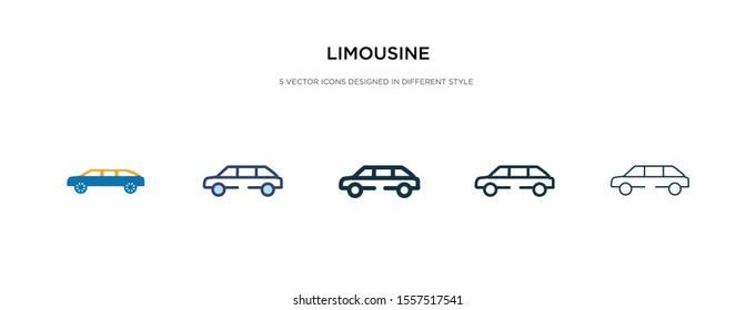 limousine icon in different style vector illustration. two colored and black limousine vector icons designed in filled, outline, line and stroke style can be used for web, mobile, ui