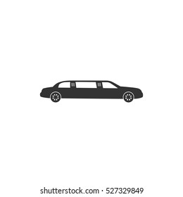 Limousine icon flat. Illustration isolated vector sign symbol