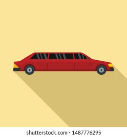 Limousine icon. Flat illustration of limousine vector icon for web design