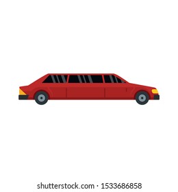 Limousine icon. Flat illustration of limousine vector icon for web design