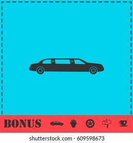 Limousine icon flat. Simple vector symbol and bonus icon