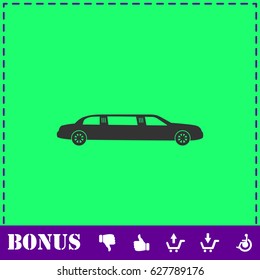 Limousine icon flat. Simple vector symbol and bonus icon