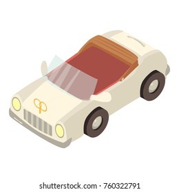 Limousine icon. Isometric illustration of limousine vector icon for web