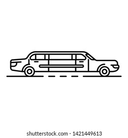 Limousine icon. Outline limousine vector icon for web design isolated on white background