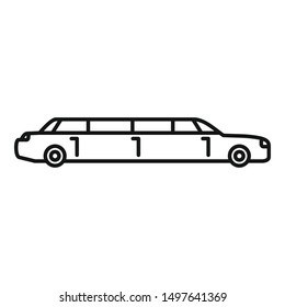 Limousine icon. Outline limousine vector icon for web design isolated on white background