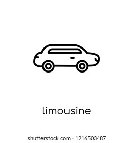 limousine icon. Trendy modern flat linear vector limousine icon on white background from thin line collection, outline vector illustration