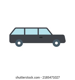 Limousine icon vector image. Can also be used for Vehicles. Suitable for mobile apps, web apps and print media.