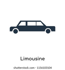 Limousine icon vector isolated on white background. thin symbols or lined elements in outline style