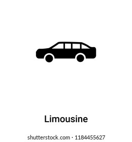 Limousine icon vector isolated on white background, logo concept of Limousine sign on transparent background, filled black symbol