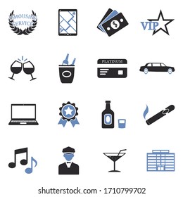 Limousine Icons. Two Tone Flat Design. Vector Illustration.