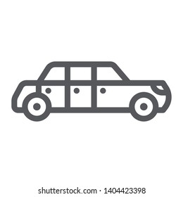 Limousine line icon, luxury and automobile, limo sign, vector graphics, a linear pattern on a white background, eps 10.