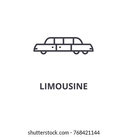 limousine line icon, outline sign, linear symbol, vector, flat illustration