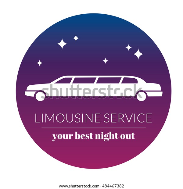 Limousine night
service graphic icon sign in round. Modern vector illustration and
stylish design
element