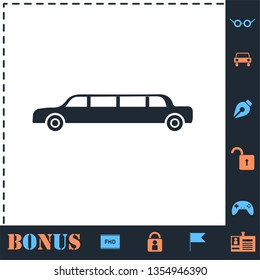 Limousine. Perfect icon with bonus simple icons