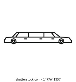 Limousine service icon. Outline limousine service vector icon for web design isolated on white background