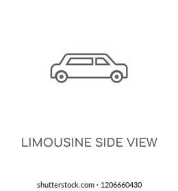 Limousine side view linear icon. Limousine side view concept stroke symbol design. Thin graphic elements vector illustration, outline pattern on a white background, eps 10.