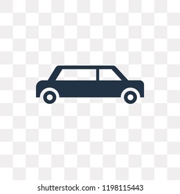 Limousine side view vector icon isolated on transparent background, Limousine side view transparency concept can be used web and mobile