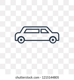 Limousine side view vector outline icon isolated on transparent background, high quality linear Limousine side view transparency concept can be used web and mobile