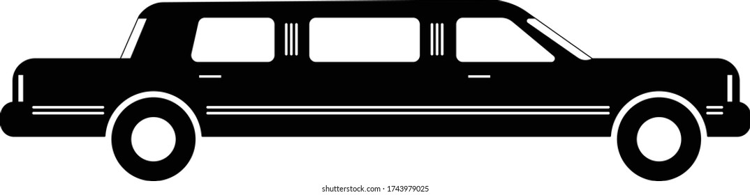 limousine simple flat icon - vector