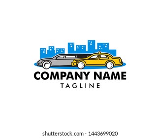 Limousine and Taxi Logo Vector Illustration, Silhouette of the car, Design Concept Automotive