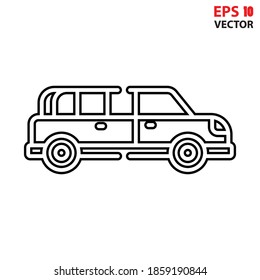 Limousine vector design with editable stroke. Vehicles and transport icon. Eps 10 vector illustration.