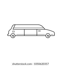 Limousine vector line icon isolated on white background. Wedding car - limousine line icon for infographic, website or app.