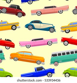 Limousine vector seamless pattern.