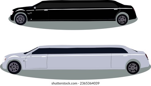 Limousines silhouettes collection. Vector illustration