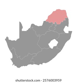 Limpopo province map, administrative division of South Africa. Vector illustration.