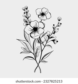 Kunstblumendesign mit einfachen Farben