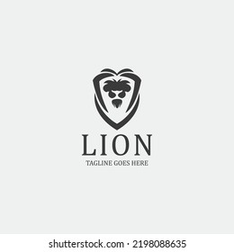 Logo de Lin head. Logo del escudo de leones. Ilustración del vector
