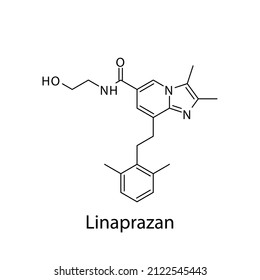 Linaprazan molecular structure, flat skeletal chemical formula. Potassium-competitive acid blocker drug used to treat . Vector illustration.
