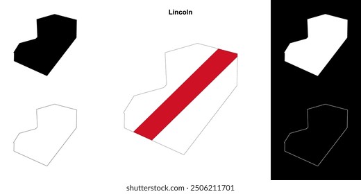 Conjunto de mapa de contorno en blanco de Lincoln