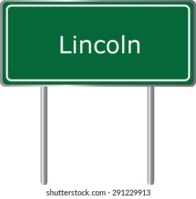 Lincoln , California, road sign green vector illustration, road table, USA city