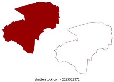 Lincoln City and non-metropolitan district (United Kingdom of Great Britain and Northern Ireland, ceremonial county Lincolnshire or Lincs, England) map vector illustration, scribble sketch map