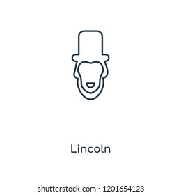 Lincoln concept line icon. Linear Lincoln concept outline symbol design. This simple element illustration can be used for web and mobile UI/UX.