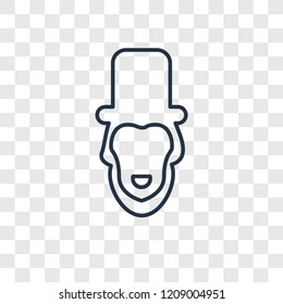 Lincoln concept vector linear icon isolated on transparent background, Lincoln concept transparency concept in outline style