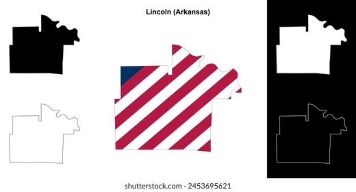 Lincoln County (Arkansas) outline map set