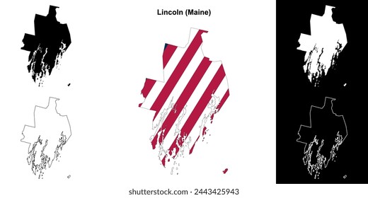 Lincoln county (Maine) outline map set