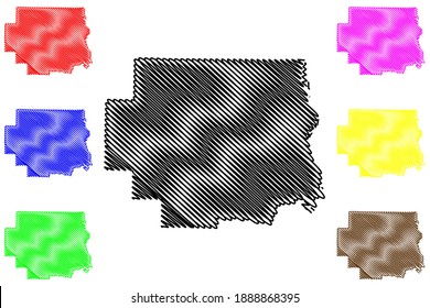 Lincoln County, Missouri (U.S. county, United States of America, USA, U.S., US) map vector illustration, scribble sketch Lincoln map