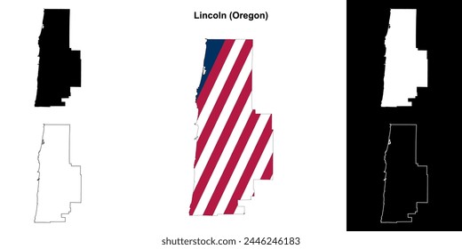 Lincoln County (Oregon) Outline-Kartenset
