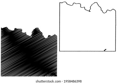 Lincoln County, Bundesstaat Washington (US County, Vereinigte Staaten von Amerika), Karte, Vektorgrafik, Skizze Lincoln Karte
