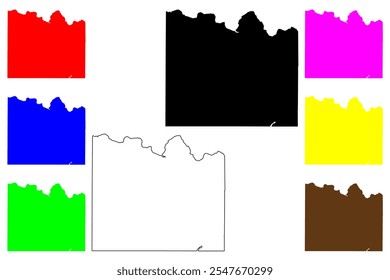 Lincoln County, Estado de Washington (EUA, EUA, EUA, EUA) mapa ilustração vetorial, esboço de rabisco mapa de Lincoln