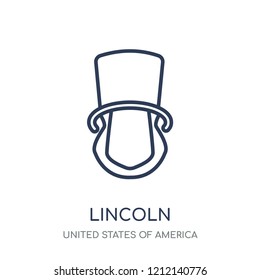 Lincoln icon. Lincoln linear symbol design from United states of america collection. Simple outline element vector illustration on white background.