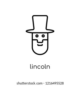 Lincoln icon. Trendy modern flat linear vector Lincoln icon on white background from thin line United States of America collection, editable outline stroke vector illustration