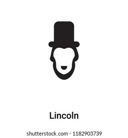 Lincoln icon vector isolated on white background, logo concept of Lincoln sign on transparent background, filled black symbol